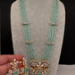 CZ Beads Birdie Long Color Stone Necklace - MintGreen