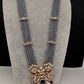 CZ Beads Birdie Long Color Stone Necklace - Purple