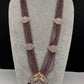 CZ Beads Birdie Long Color Stone Necklace - Purple