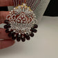 CZ Beads Birdie Long Color Stone Necklace - Purple