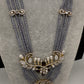 CZ Floral Lavender Purple Beads Necklace - 