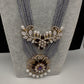 CZ Floral Lavender Purple Beads Necklace - 