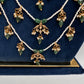 Panch Lada Pearls and Emerald Beads Long Necklace - 