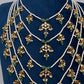Panch Lada Pearls and Emerald Beads Long Necklace - 