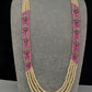 CZ Pearls Beads Long Necklace - LightPink