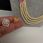 CZ Pearls Beads Long Necklace - LightPink