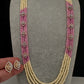 CZ Pearls Beads Long Necklace - LightPink