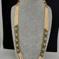 CZ Pearls Beads Long Necklace - OliveGreen