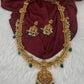 Matte Goddess Lakshmi Jalebi Long Necklace - 