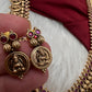 Matte Goddess Lakshmi Kassu Coin Long Antique Matte Necklace - 