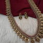 Matte Goddess Lakshmi Kassu Coin Long Antique Matte Necklace - 