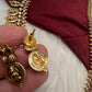 Matte Goddess Lakshmi Kassu Coin Long Antique Matte Necklace - 