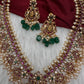 Matte Kempu Floral Goddesss Lakshmi Long Necklace - 