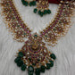 Matte Kempu Floral Goddesss Lakshmi Long Necklace - 