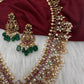 Matte Kempu Floral Goddesss Lakshmi Long Necklace - 