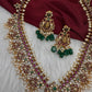 Matte Kempu Floral Goddesss Lakshmi Long Necklace - 