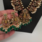 Matte Kempu Floral Goddesss Lakshmi Long Necklace - 