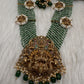 Goddess Lakshmi Beads Harram with Jhumkas - Green