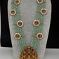 Goddess Lakshmi Beads Harram with Jhumkas - MintGreen