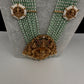 Goddess Lakshmi Beads Harram with Jhumkas - MintGreen