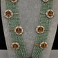 Goddess Lakshmi Beads Harram with Jhumkas - MintGreen
