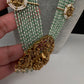 Goddess Lakshmi Beads Harram with Jhumkas - MintGreen