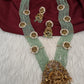 Goddess Lakshmi Beads Harram with Jhumkas - MintGreen