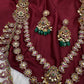 Matte Kempu Long Multi Layer Necklace - 