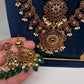 Matte Kempu Long Multi Layer Necklace - 