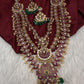 Matte Kempu Long Multi Layer Necklace - 