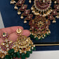 Matte Kempu Long Multi Layer Necklace - 