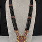 CZ Black Beads Ckempu Multi Layer Long  Necklace - MintGreen