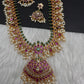 Rice Pearls Kempu Long Guttapusalu Necklace - 