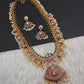 Rice Pearls Kempu Long Guttapusalu Necklace - 