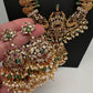 Goddess Lakshmi Kassu Coins Beads Long Necklace - Green