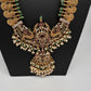 Goddess Lakshmi Kassu Coins Beads Long Necklace - Green