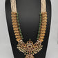 Goddess Lakshmi Kassu Coins Beads Long Necklace - Pearl
