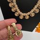Matte Antique Goddess Lakshmi Kassu Mala Necklace - TJ000987