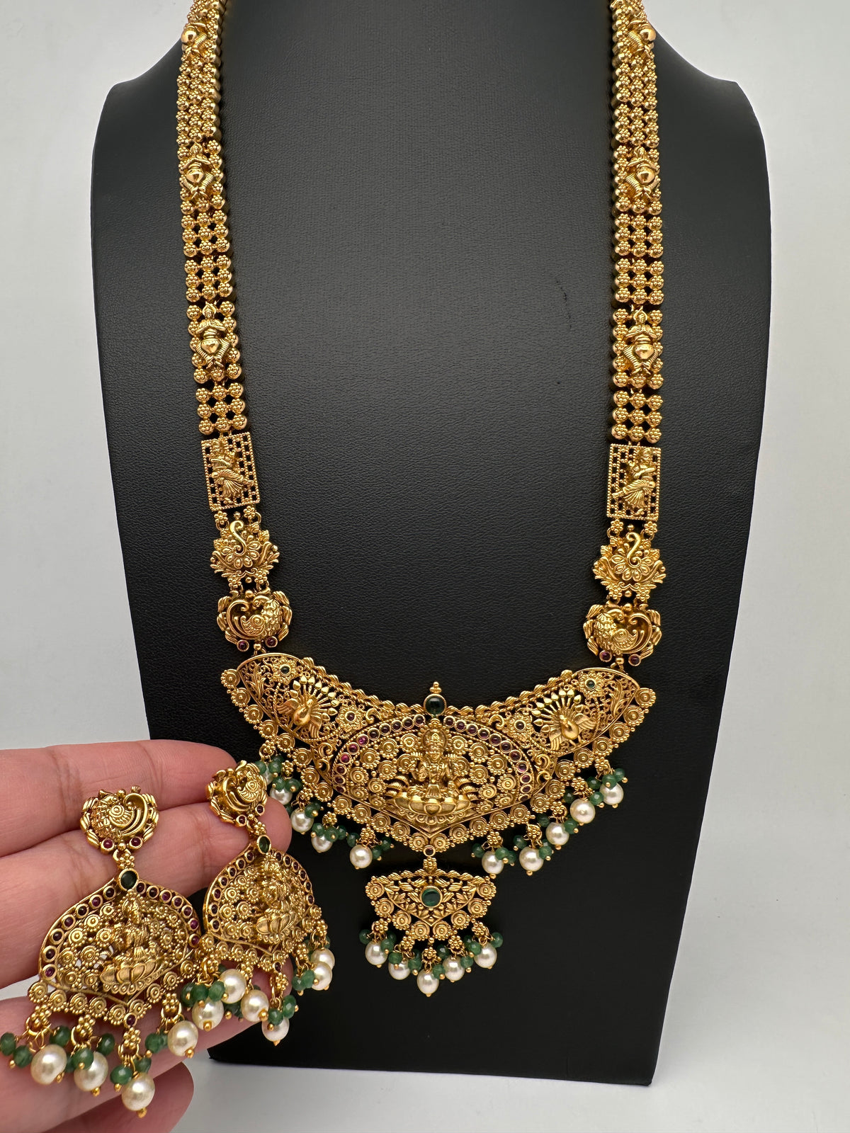 Goddess Lakshmi Gold Look Alike Long Necklace - TJ000988