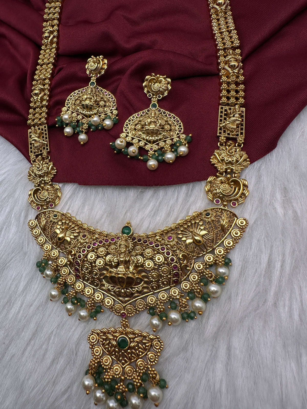 Goddess Lakshmi Gold Look Alike Long Necklace - TJ000988