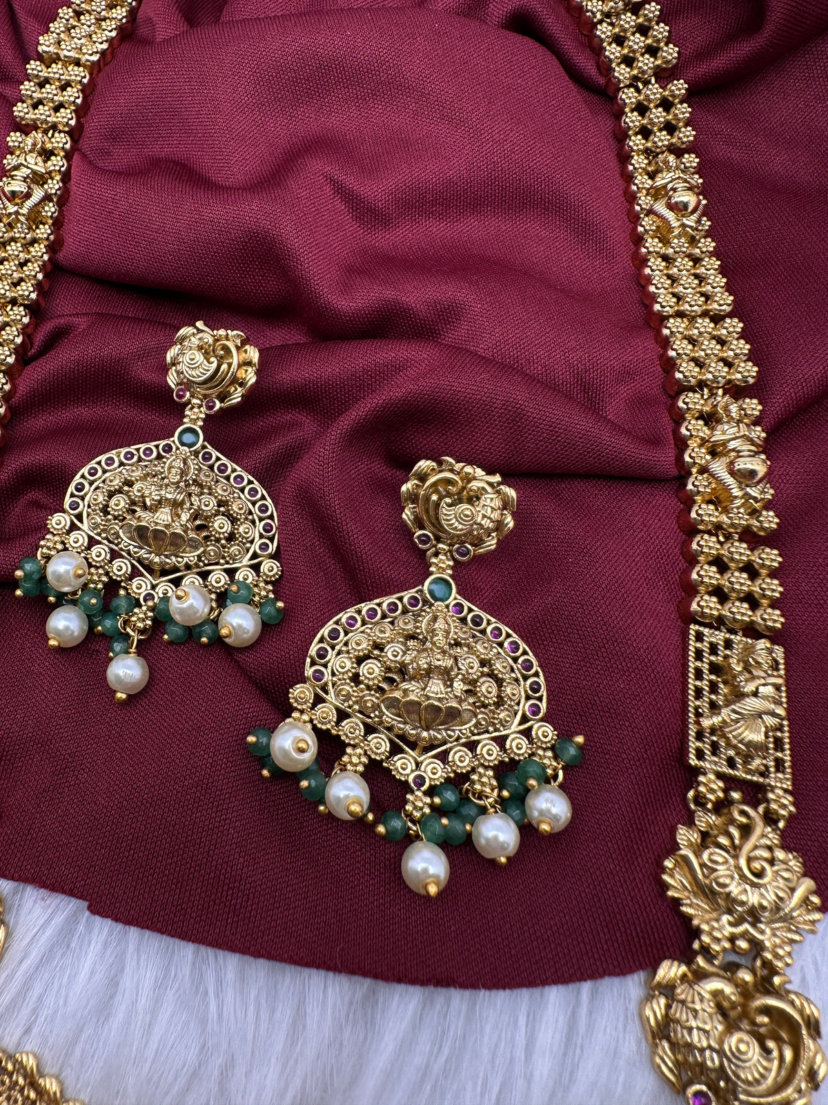 Goddess Lakshmi Gold Look Alike Long Necklace - TJ000988