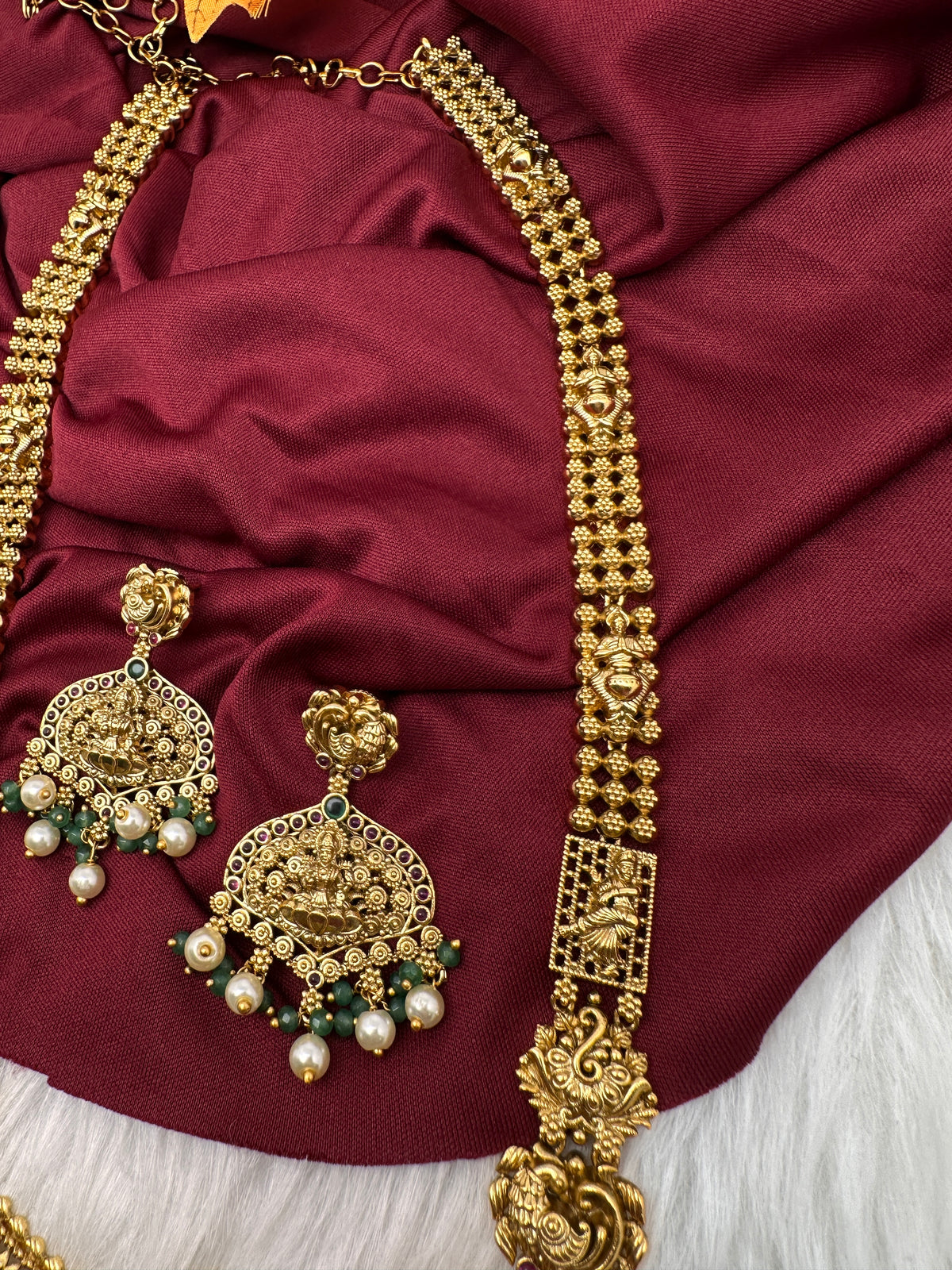 Goddess Lakshmi Gold Look Alike Long Necklace - TJ000988