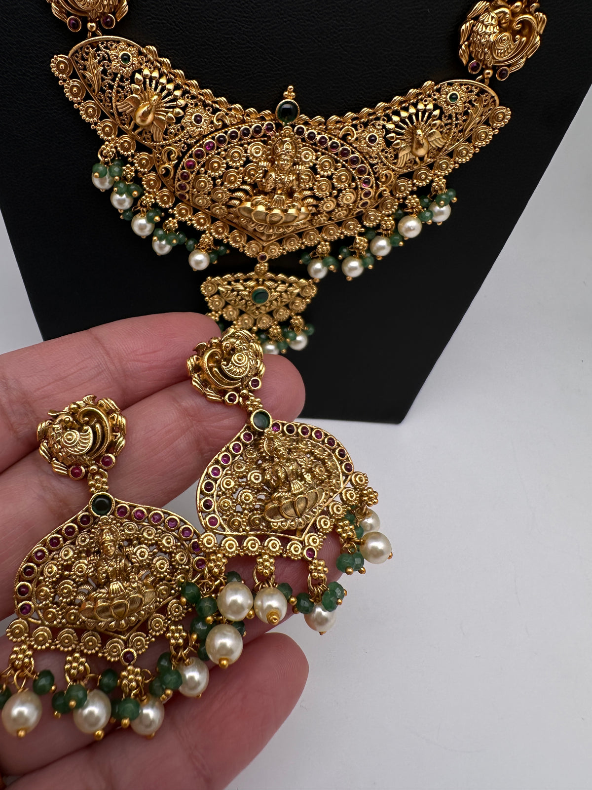 Goddess Lakshmi Gold Look Alike Long Necklace - TJ000988