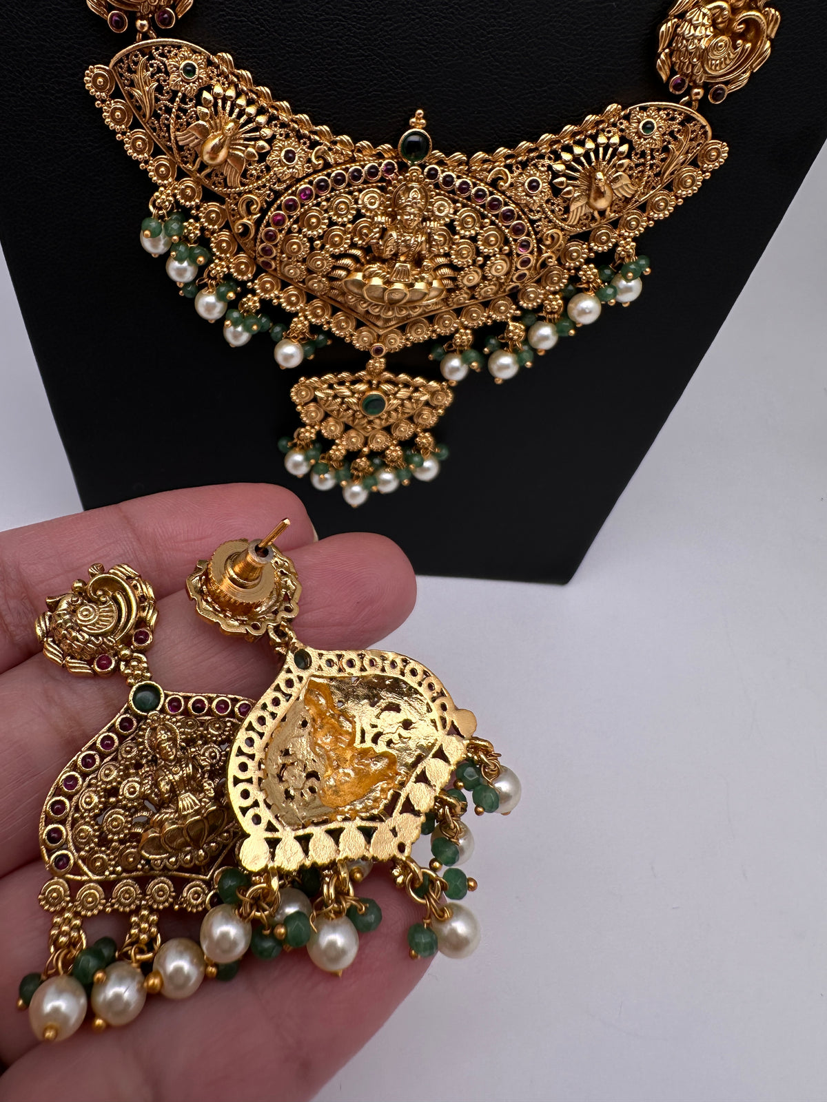 Goddess Lakshmi Gold Look Alike Long Necklace - TJ000988