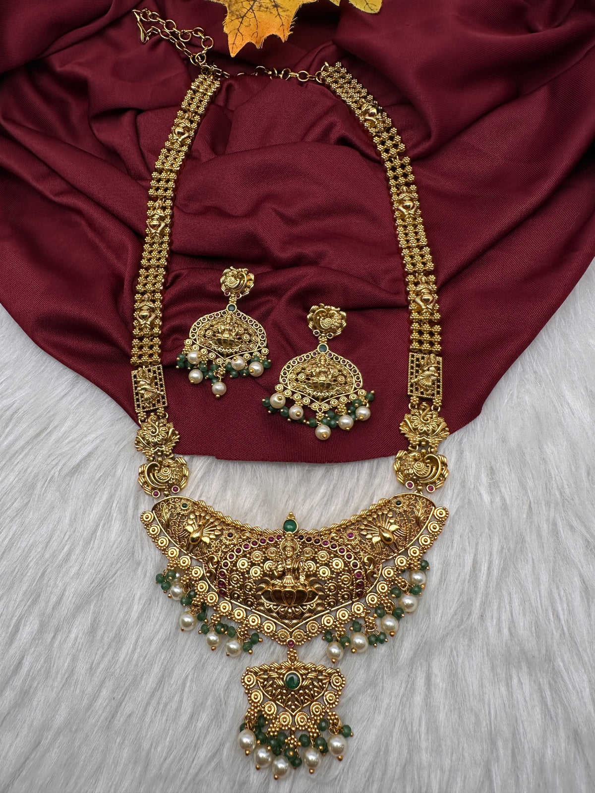 Goddess Lakshmi Gold Look Alike Long Necklace - TJ000988