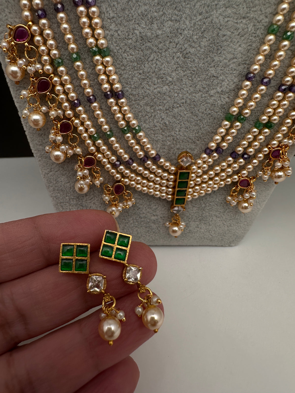 Pearls Beads Multi Layer Long Necklace - TJ000989
