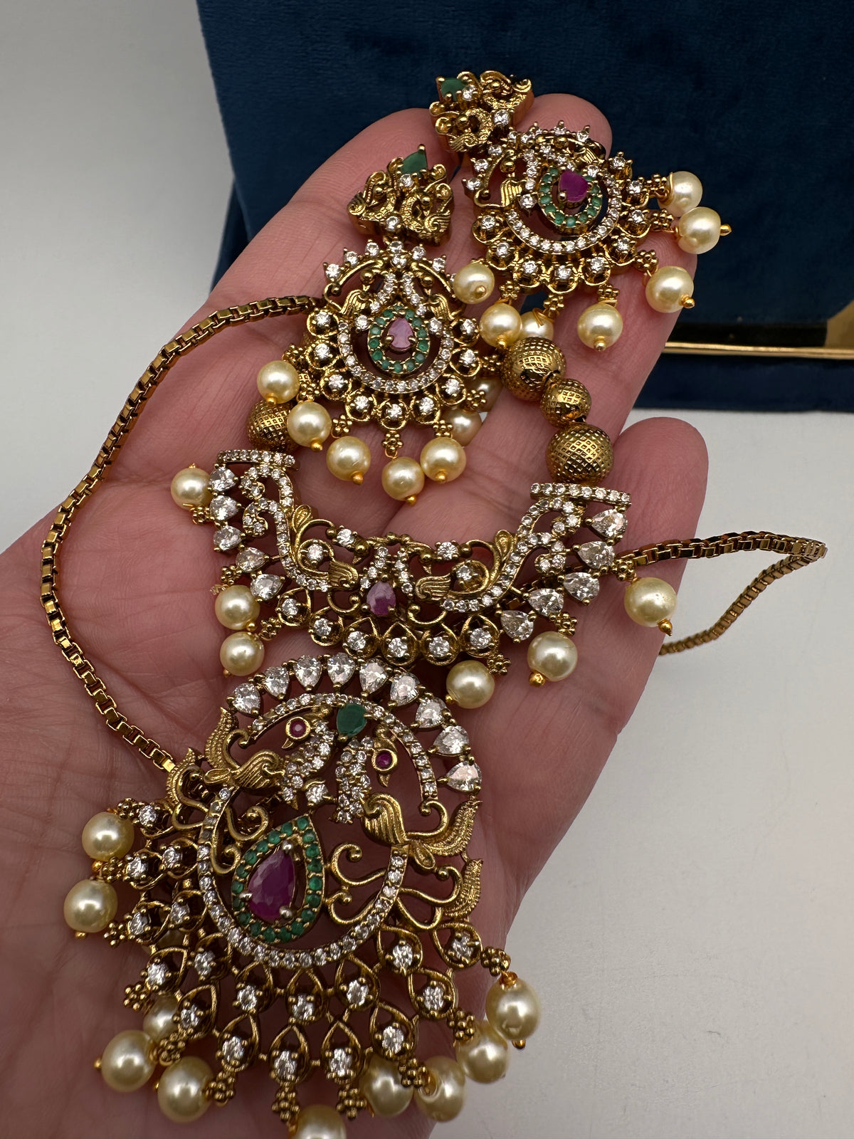 Antique Matte CZ Kemp Traditional Long Chain Necklace - product photo 3