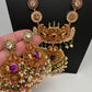 Peacock Long Mala Multi Stones Necklace - product photo 9