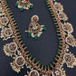 Bottu Rice Pearls Kempu Guttapusalu Necklace Set with Earrings - TJ000993