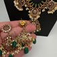 Bottu Rice Pearls Kempu Guttapusalu Necklace Set with Earrings - TJ000993